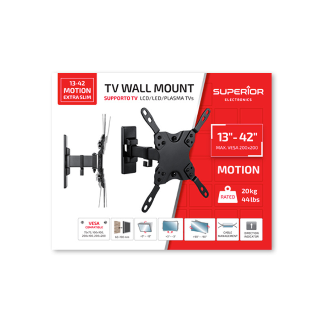 Supporto TV 13–42" Motion Extra Slim – SUPERIOR SUPSTV009