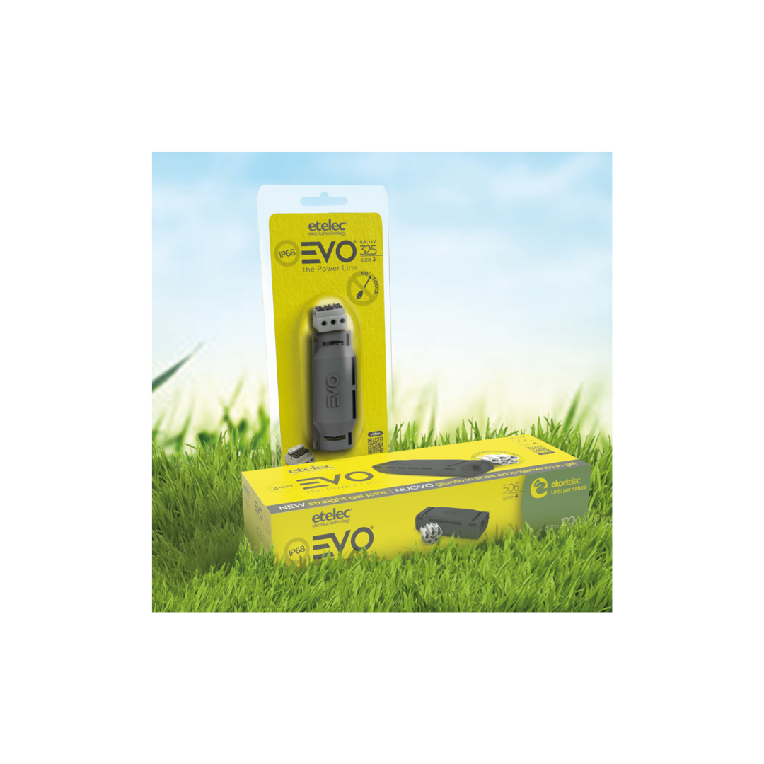 Giunto Stagno ETELEC IP68 in linea e in derivazione ad isolamento in gel EV101