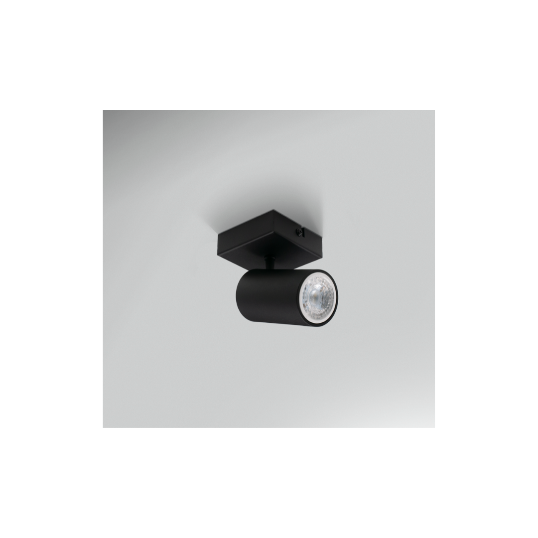 Faretto Soffitto LED Century Enfasi Square Nero GU10 | Plafoniera Design