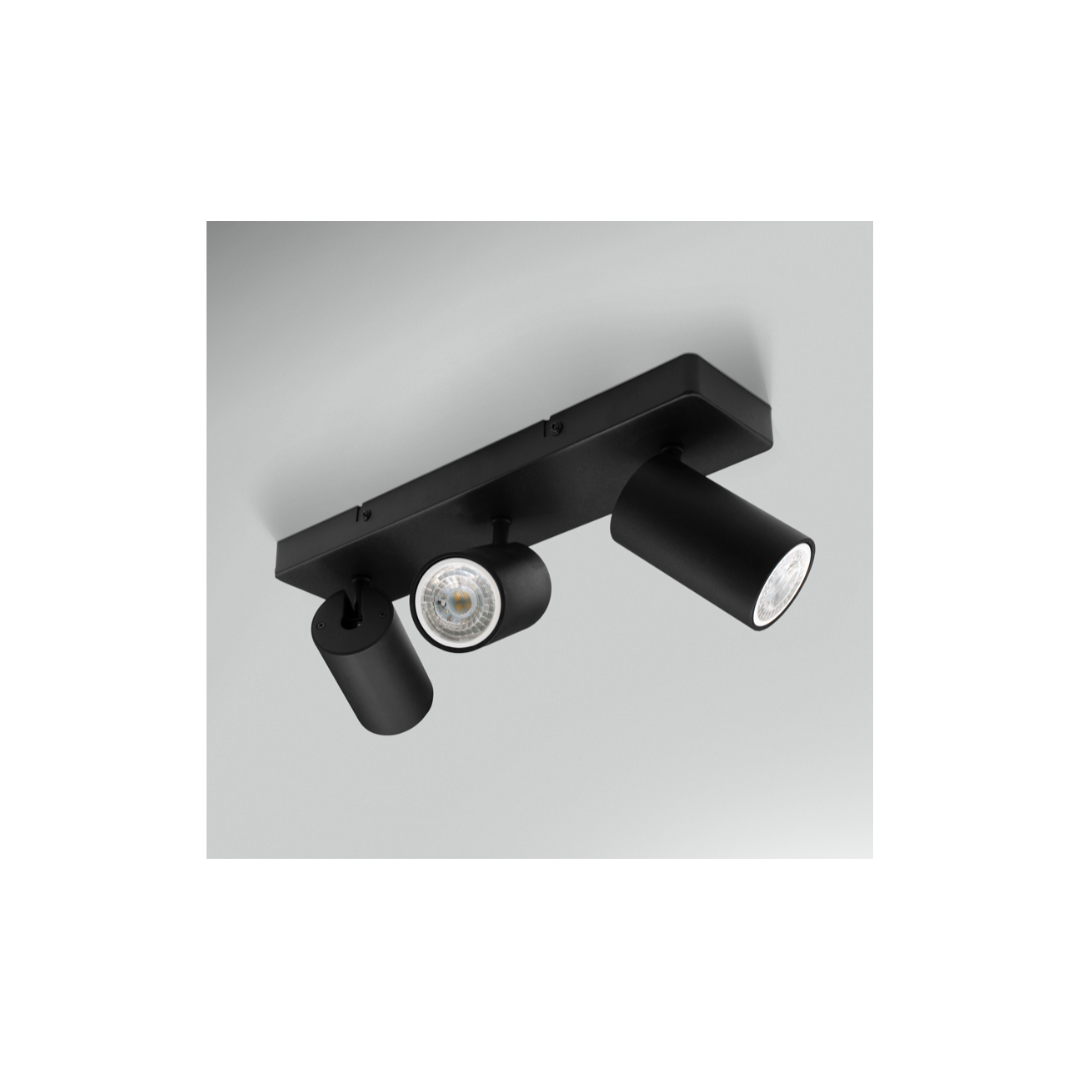 FARETTO DA SOFFITTO ENFASI SQUARE NERO - 3xGU10