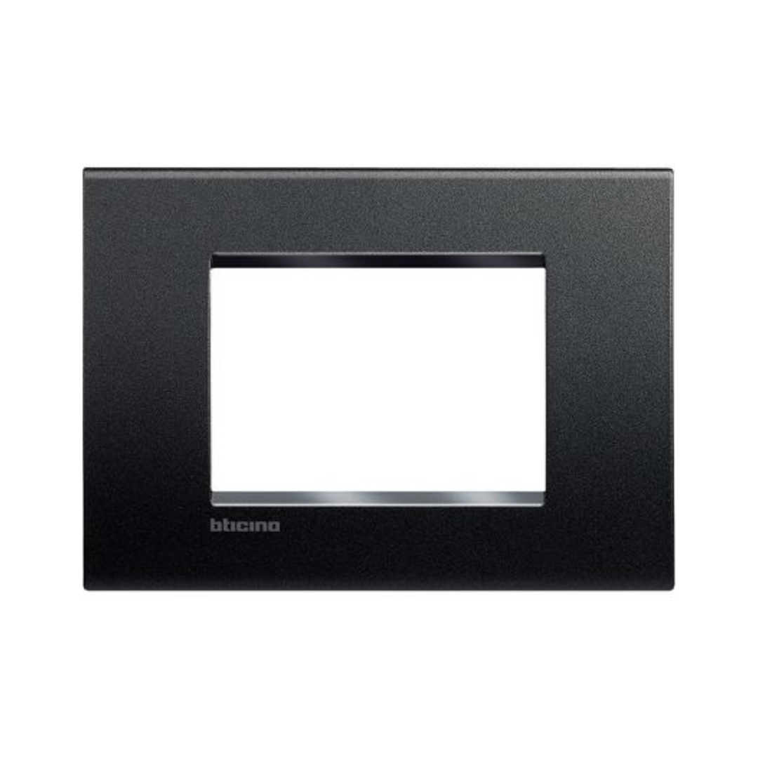 Placca Bticino Living 3 Moduli – Quadra Antracite Livinglight LNA4803AR