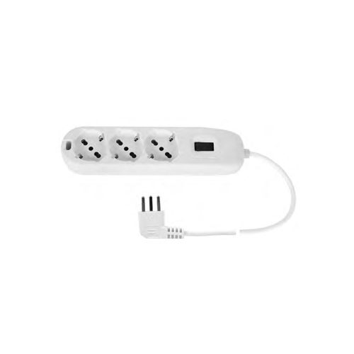 Multipresa ECOVA spina 10A 3 prese universali cavo 1.5mt bianco 30209N
