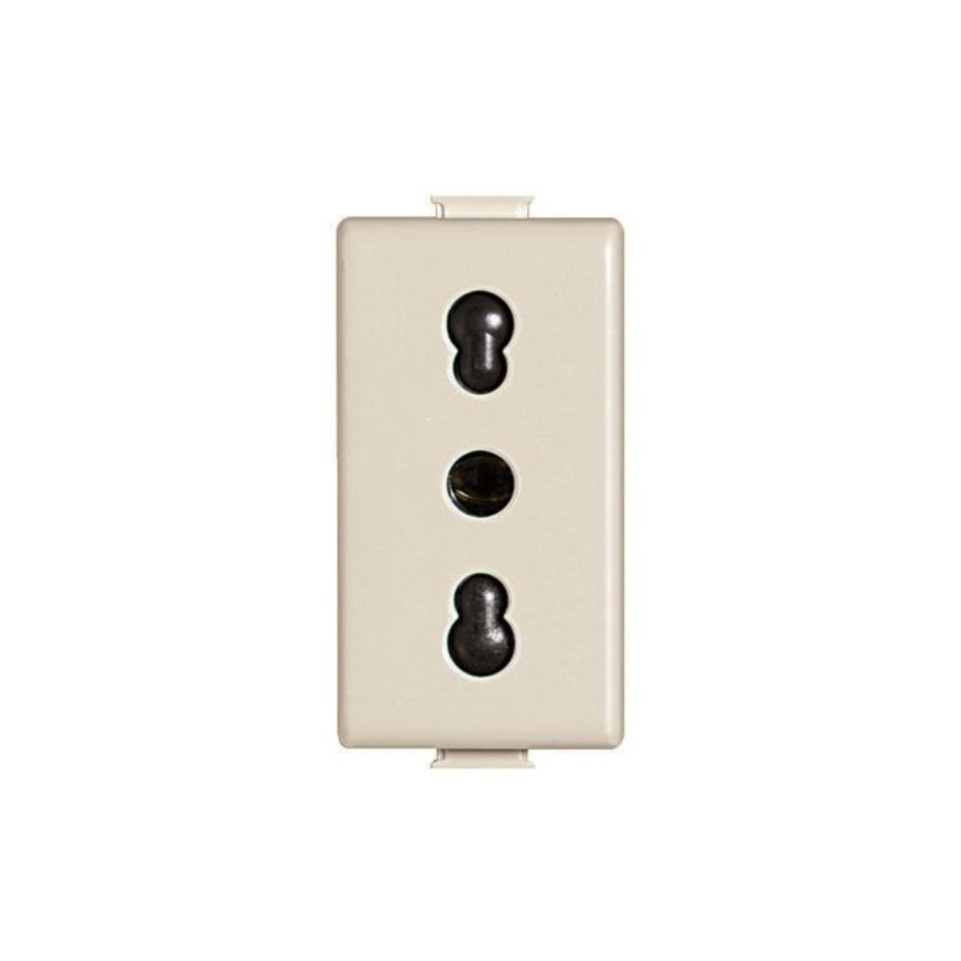 Presa Bipasso Bticino Matix 2P+T 10/16 A 250 V – Avorio A5180