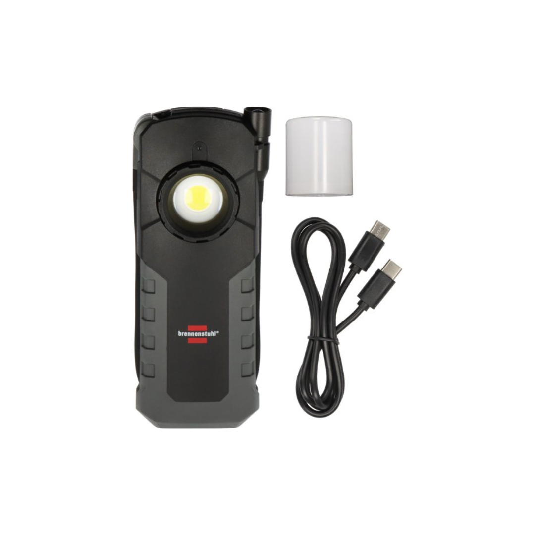 Lampada portatile ricaricabile Brennenstuhl HL 1000 ACW – 1000 lm + 380 lm, IP54, magnete e gancio 360°