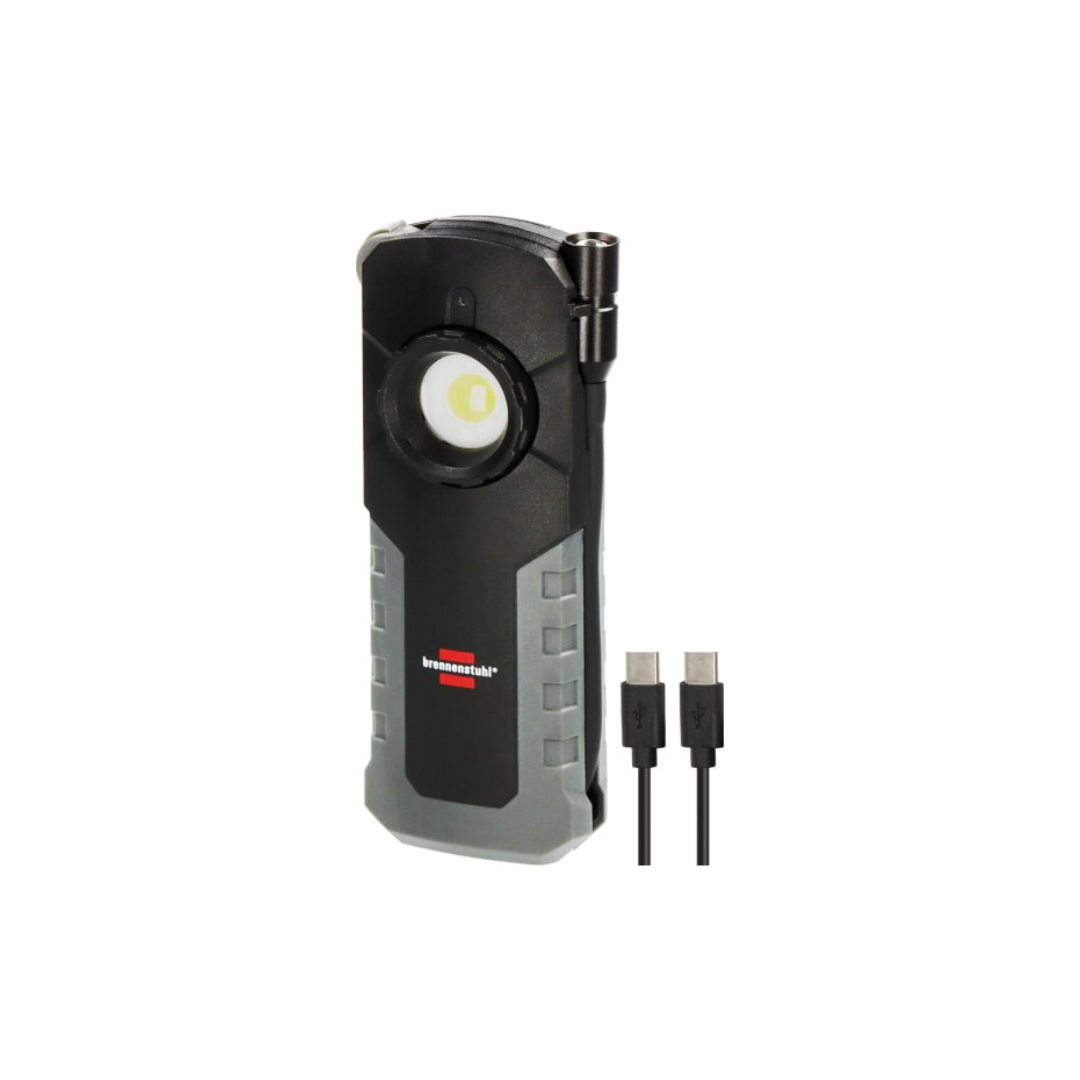 Lampada portatile ricaricabile Brennenstuhl HL 1000 ACW – 1000 lm + 380 lm, IP54, magnete e gancio 360°