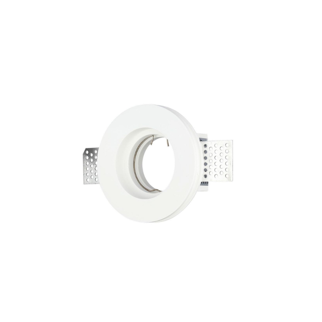 V-TAC Portafaretto LED da Incasso Rotondo in Gesso Bianco per GU10 e GU5.3 (MR16) – Design Minimal