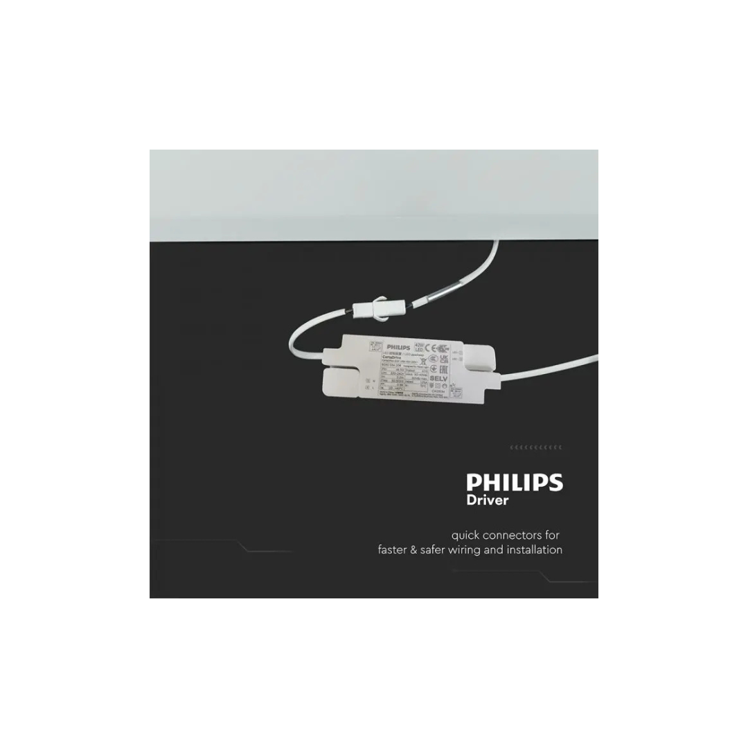 Pannello LED 40W 120LM/W da Incasso con Driver Philips Esterno Incluso 600x600mm Bianco 4000K