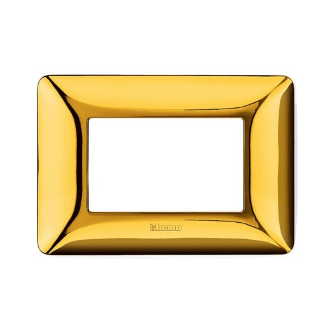 Placca Bticino Matix 3 moduli colore oro lucido AM4803GOR