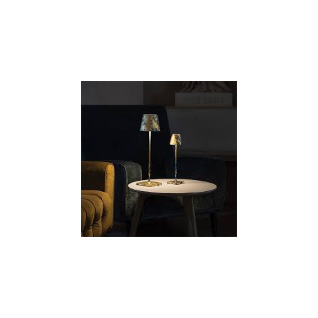 Poldina lampada da tavolo Blu / foglia Oro LD0340AFO