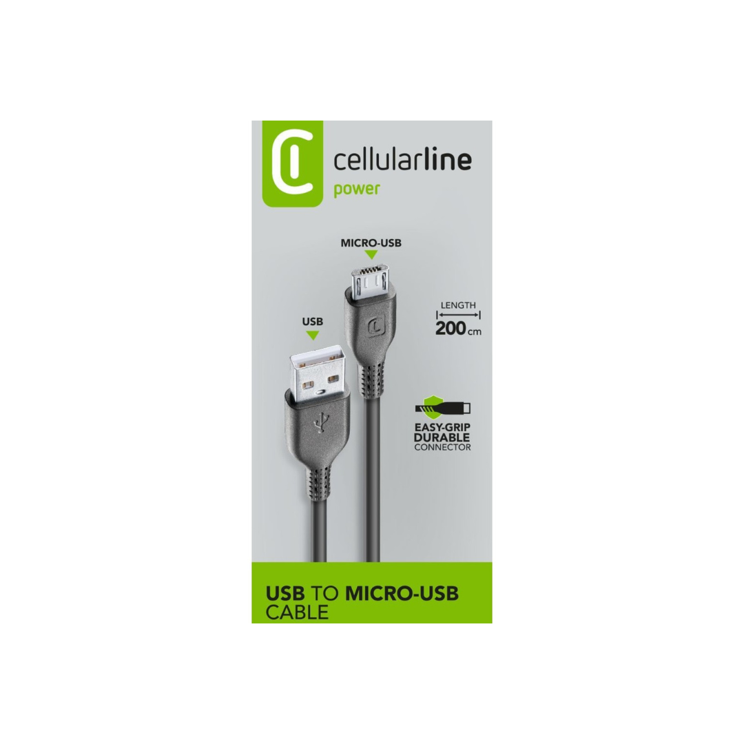 Cavetto usb-microusb 2mt nero cellularline