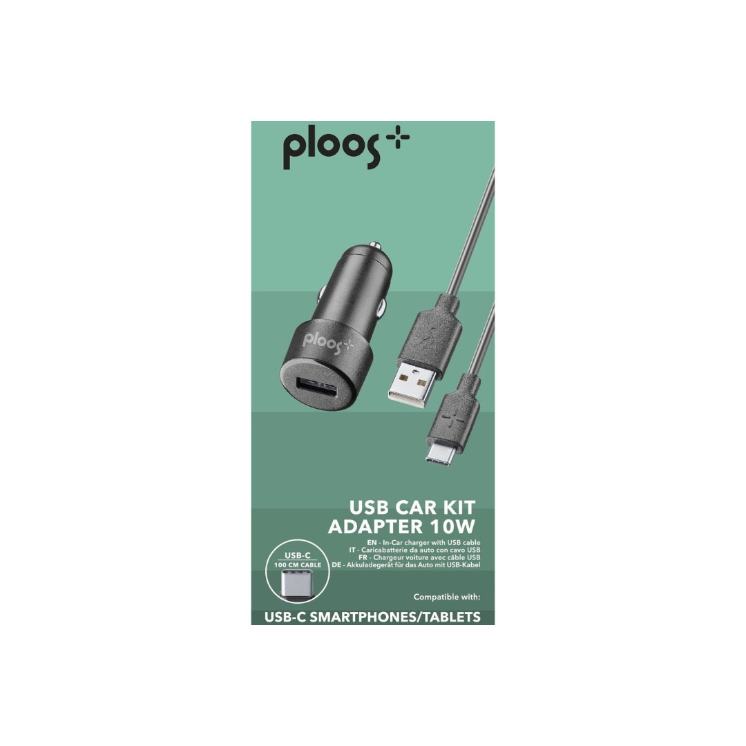 Kit caricabatteria da auto 2a nero Cellularline