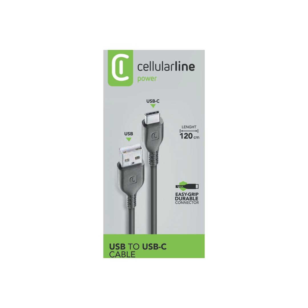 Cavetto usb-c 120cm nero Cellularline