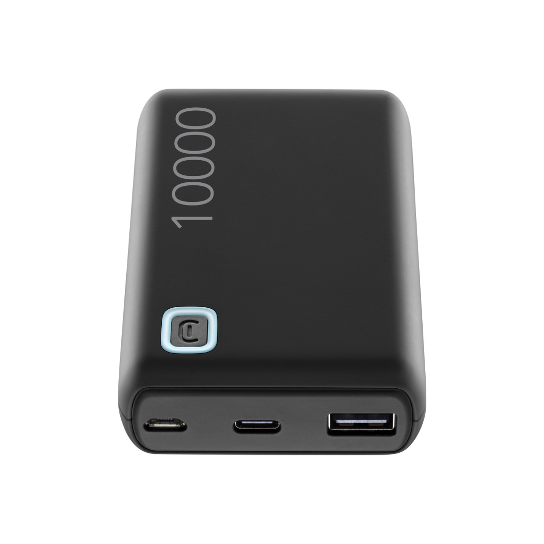 Power Bank 10000 mAh Cellularline PBESSENCE10000K – Essence 10000 Nero, Doppia Porta e Ricarica Sicura