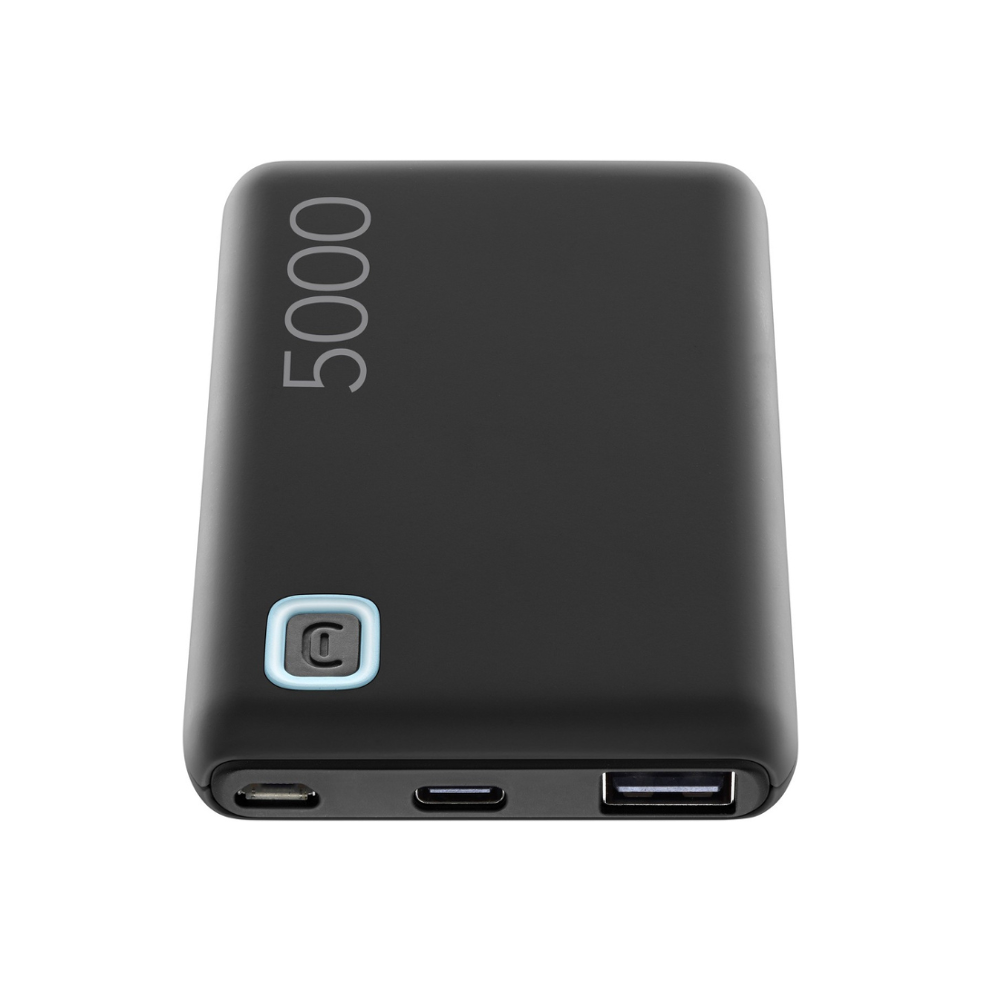 Power Bank 5000 mAh Cellularline PBESSENCE5000K – Essence 5000 Nero, Compatto e Leggero