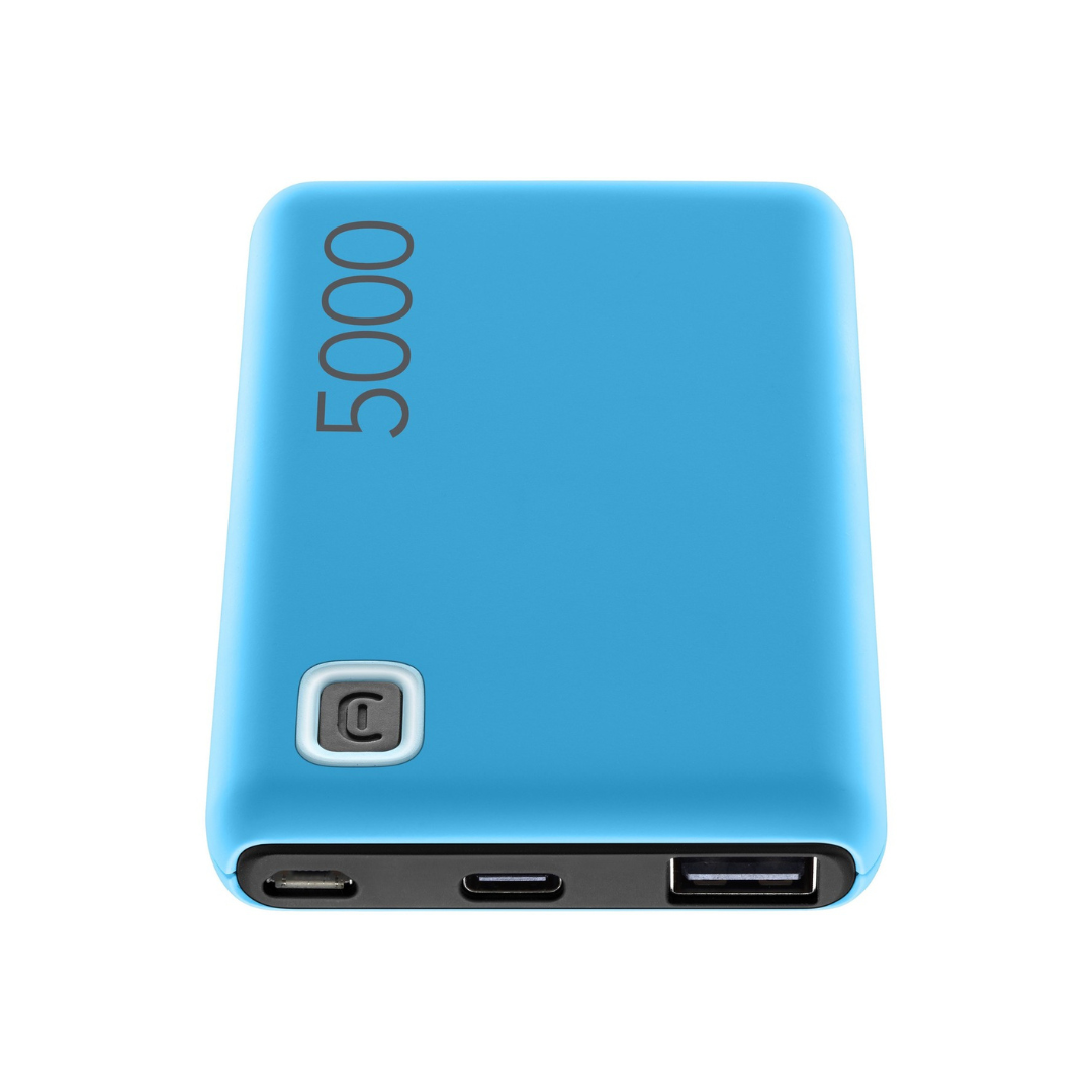 Power Bank 5000 mAh Cellularline PBESSENCE5000B – Essence 5000 Blu, Compatto e Portatile