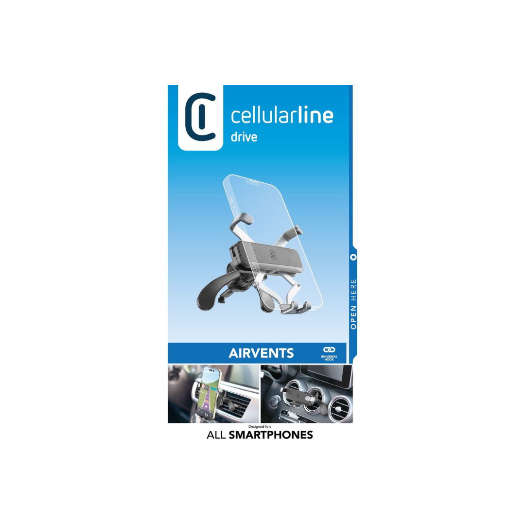 Supporto smartphone da auto con sistema di inserimento facilitato Cellularline