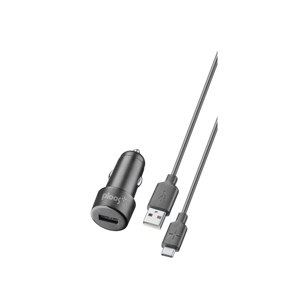 Kit caricabatteria da auto 2a nero Cellularline