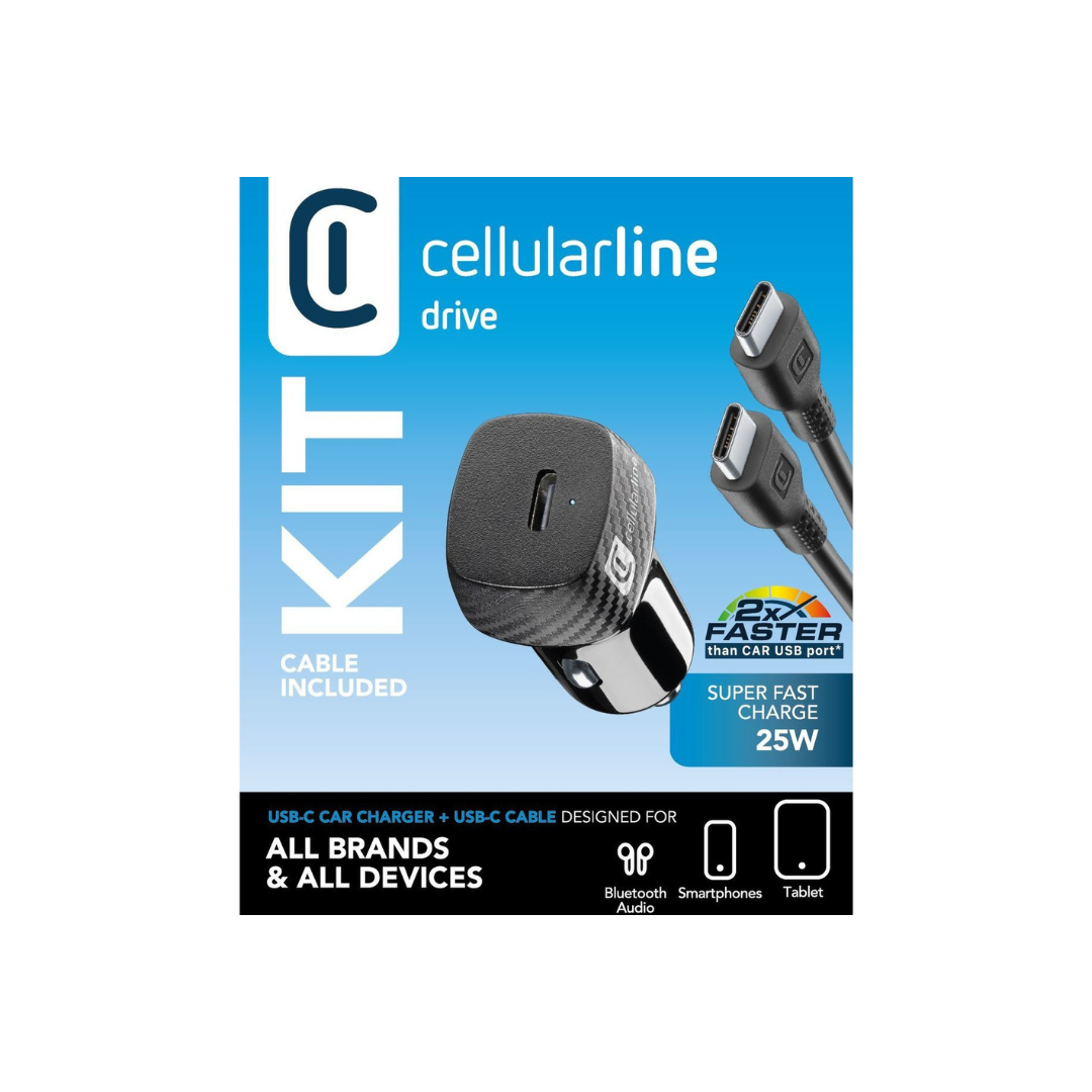 Caricabatteria da auto c/c 25w bianco Cellularline