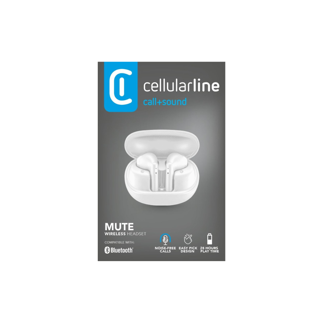 Auricolari Wireless Cellularline BTMUTETWSW con ENC e Custodia di Ricarica