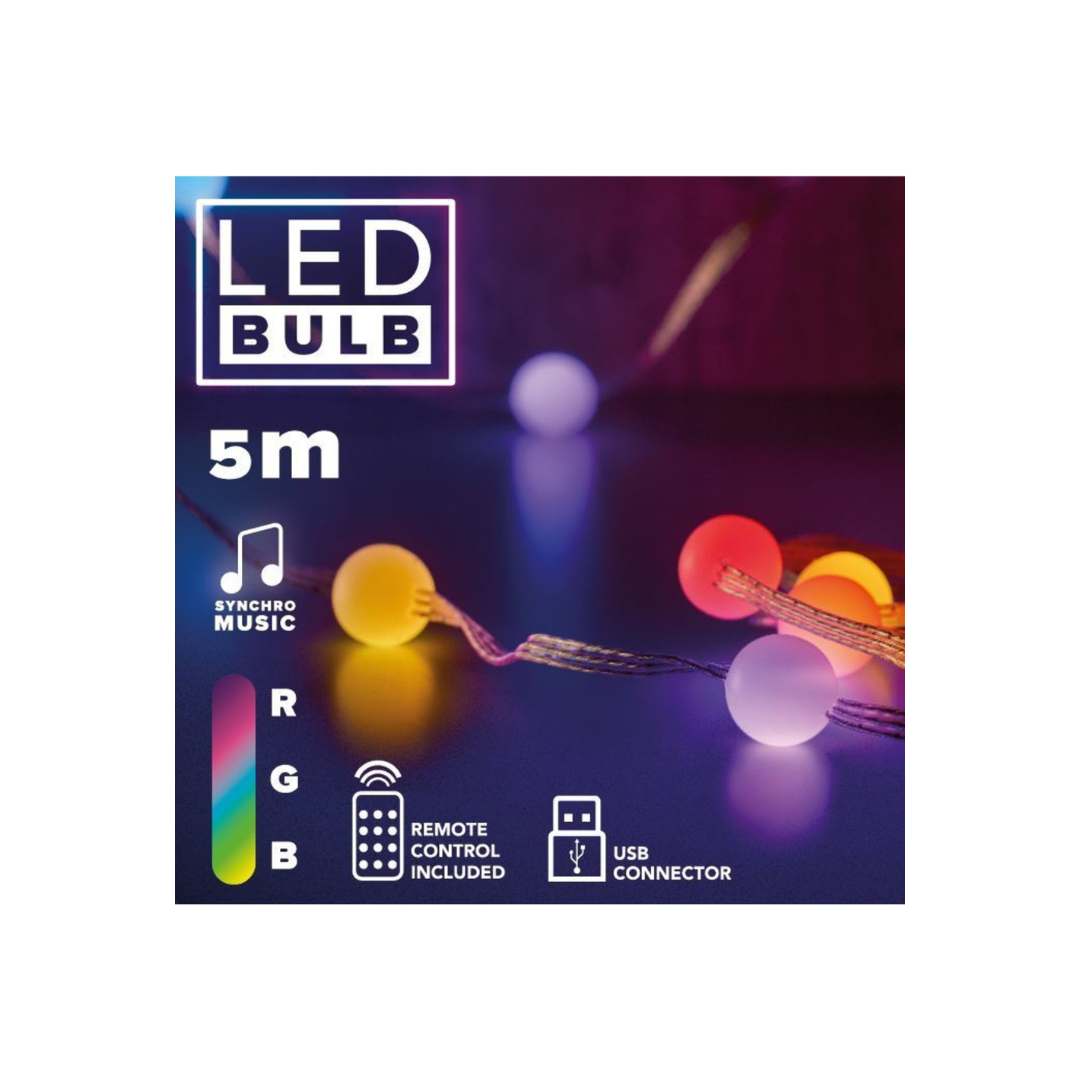 Led stripes bulb 5mt RGB con USB , Cellularline