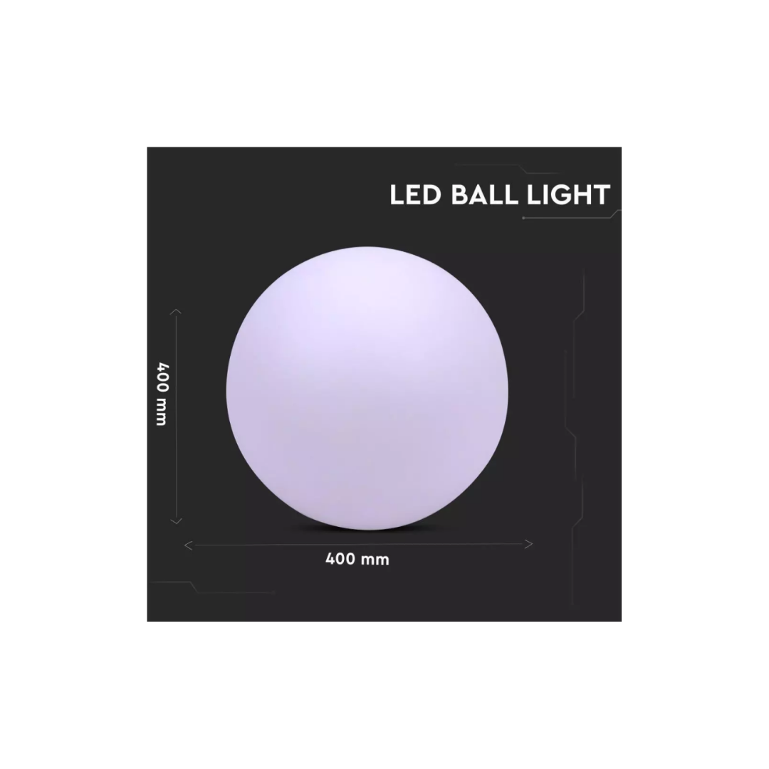 Sfera LED 3W RGB con Telecomando IR 24 Tasti e Alimentatore IP67 Vtac 40201