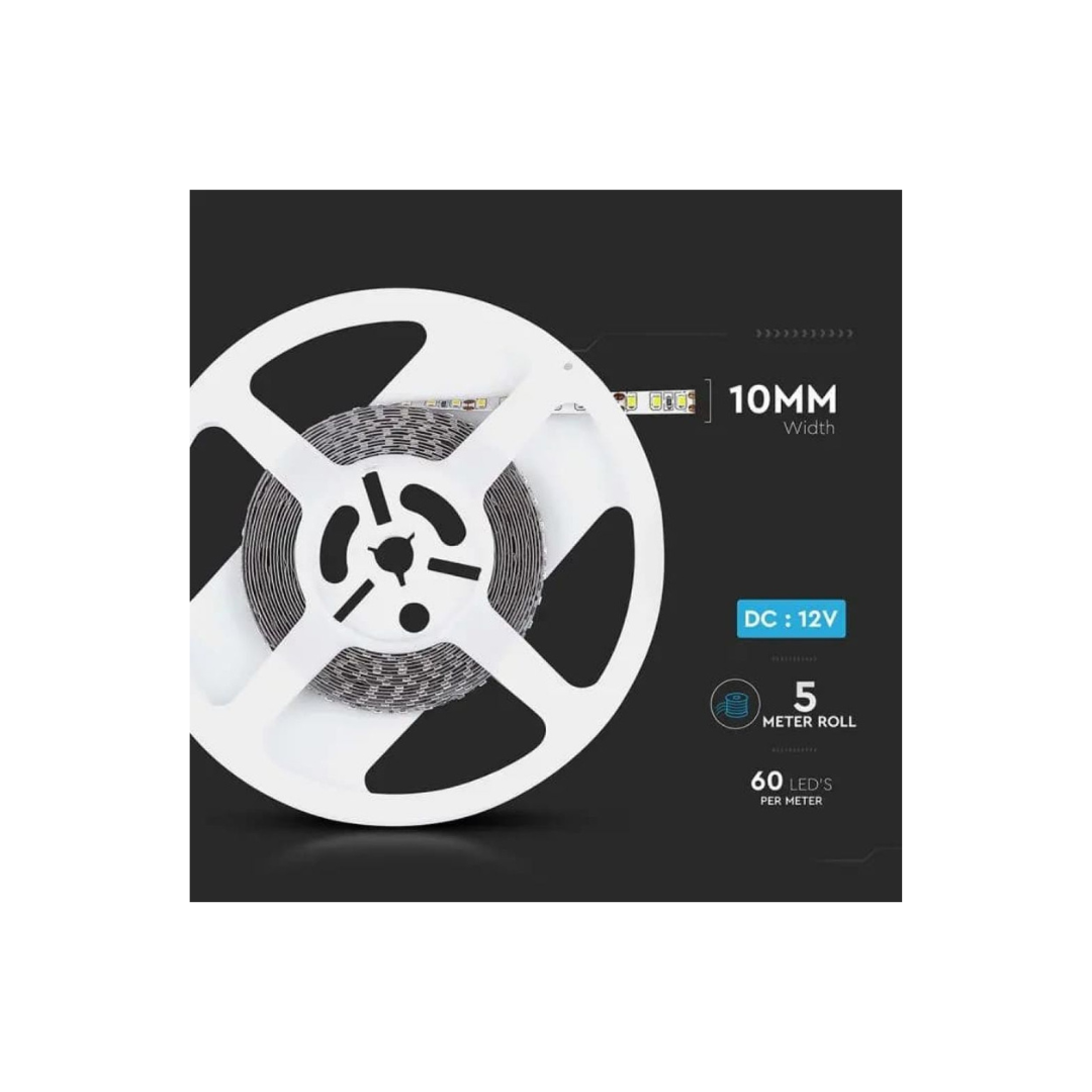 Strip LED SMD5050 7W/m 12V RGB IP65 10mm 5m Vtac 212155