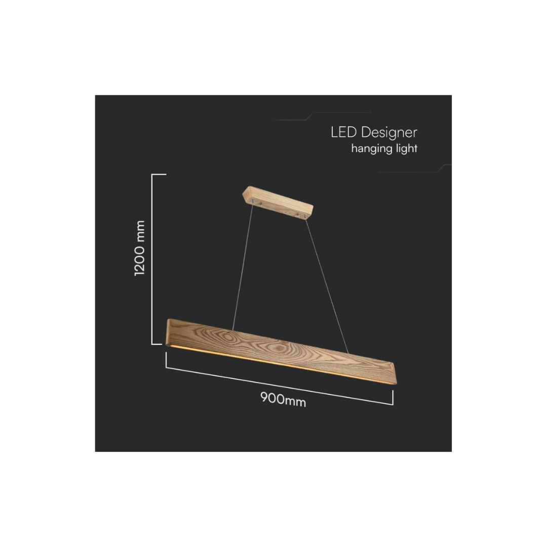 Lampadario LED con Plafoniera a Sospensione 10W in legno 3000k Vtac 23365