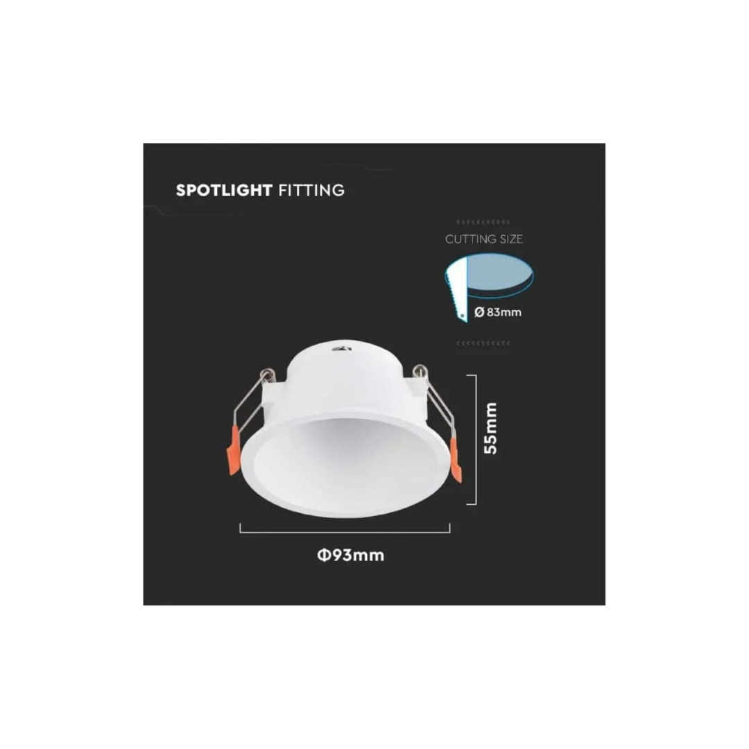 Portafaretto LED da Incasso Rotondo GU10 bianco vtac 6636