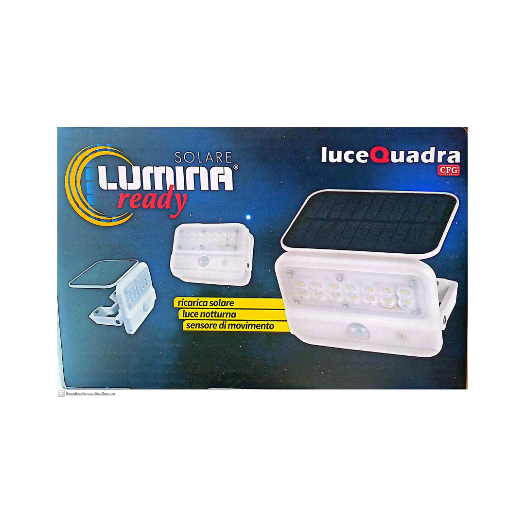 Lampad solare da esterno compatta 400lm bianca/nera