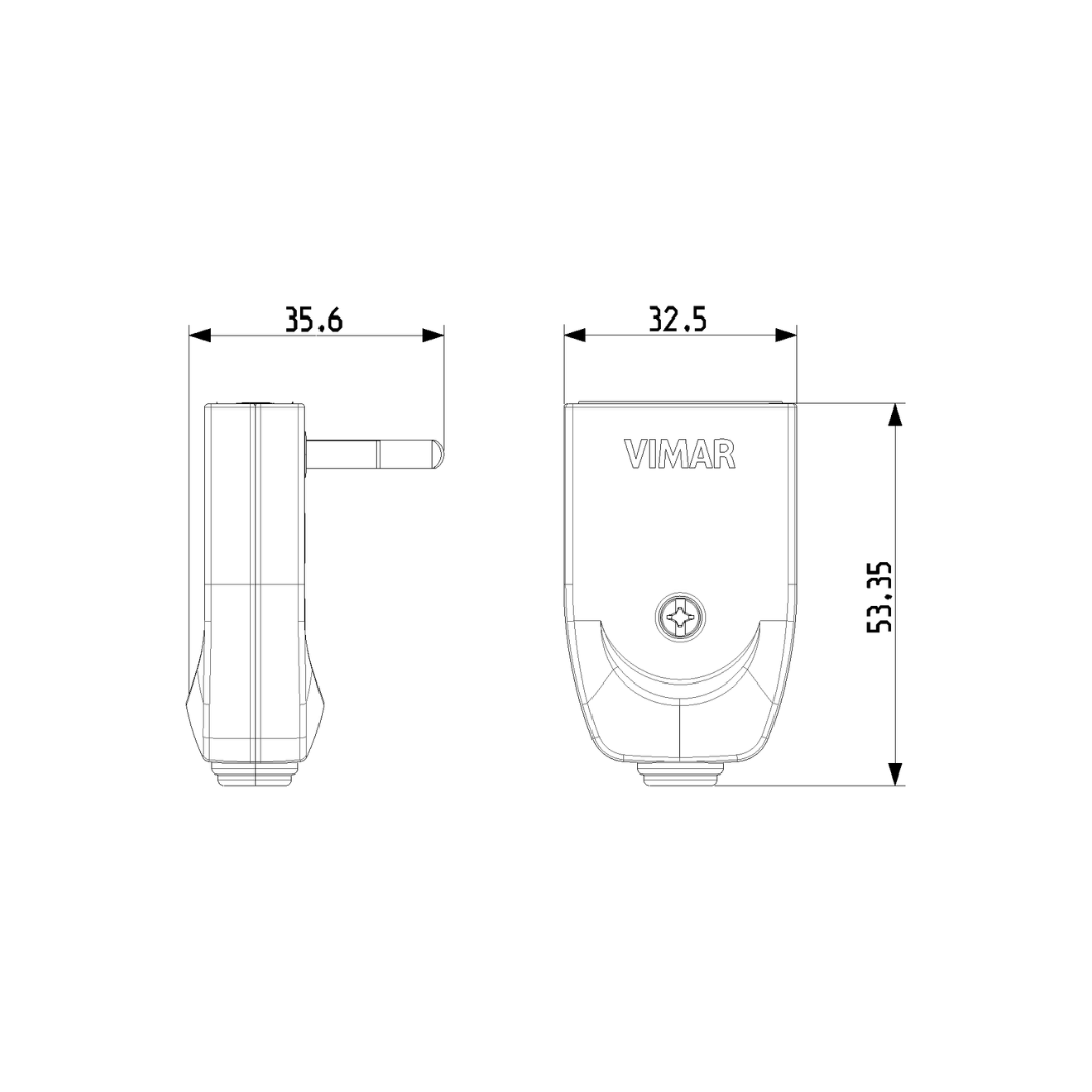 Spina 2P+T10A orientabile S11-SPB11 nero VIMAR 00203