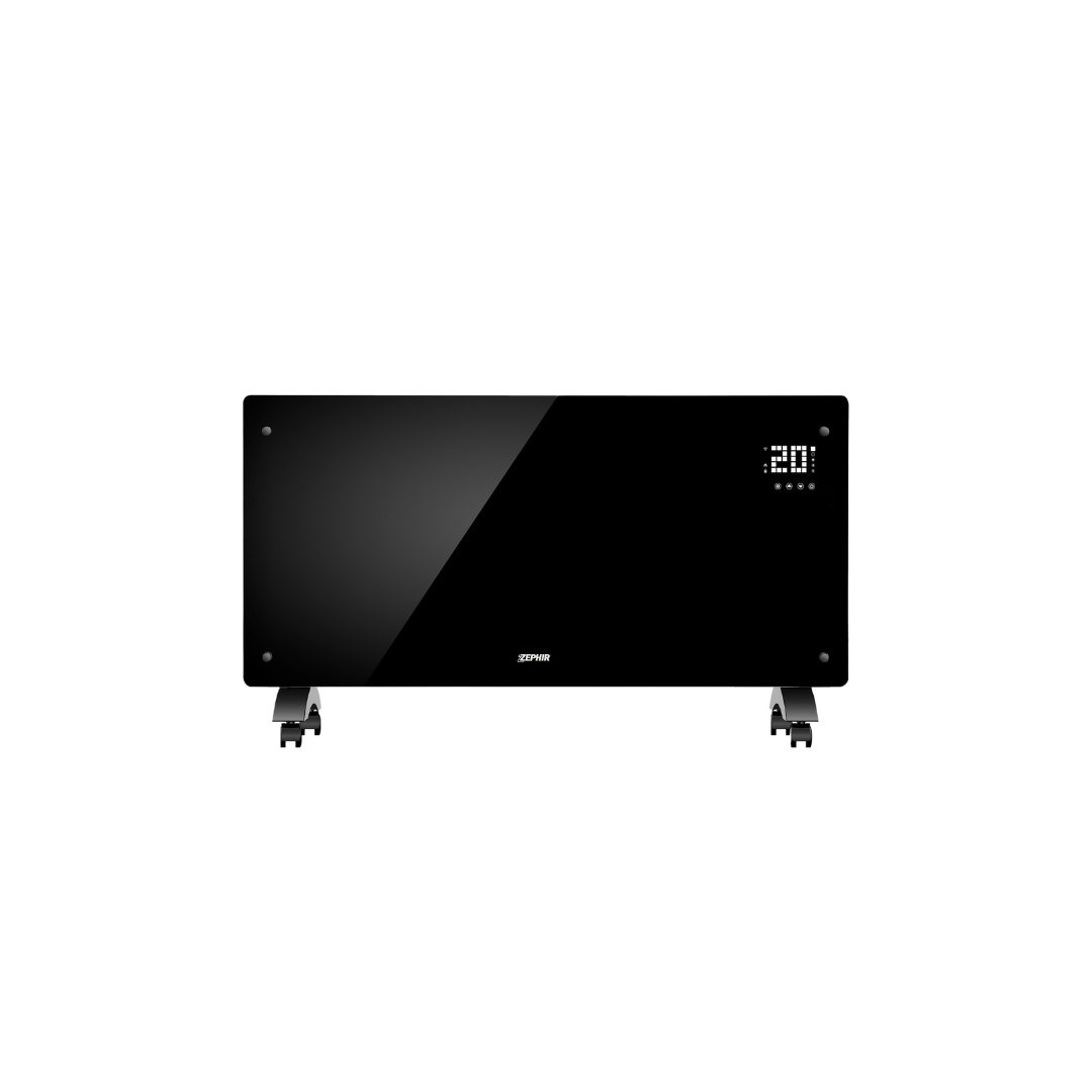 Zephir ZCV8000N-WIFI – Termoconvettore da Pavimento 2 000 W WiFi, Vetro Temperato, Compatibile Alexa/Google