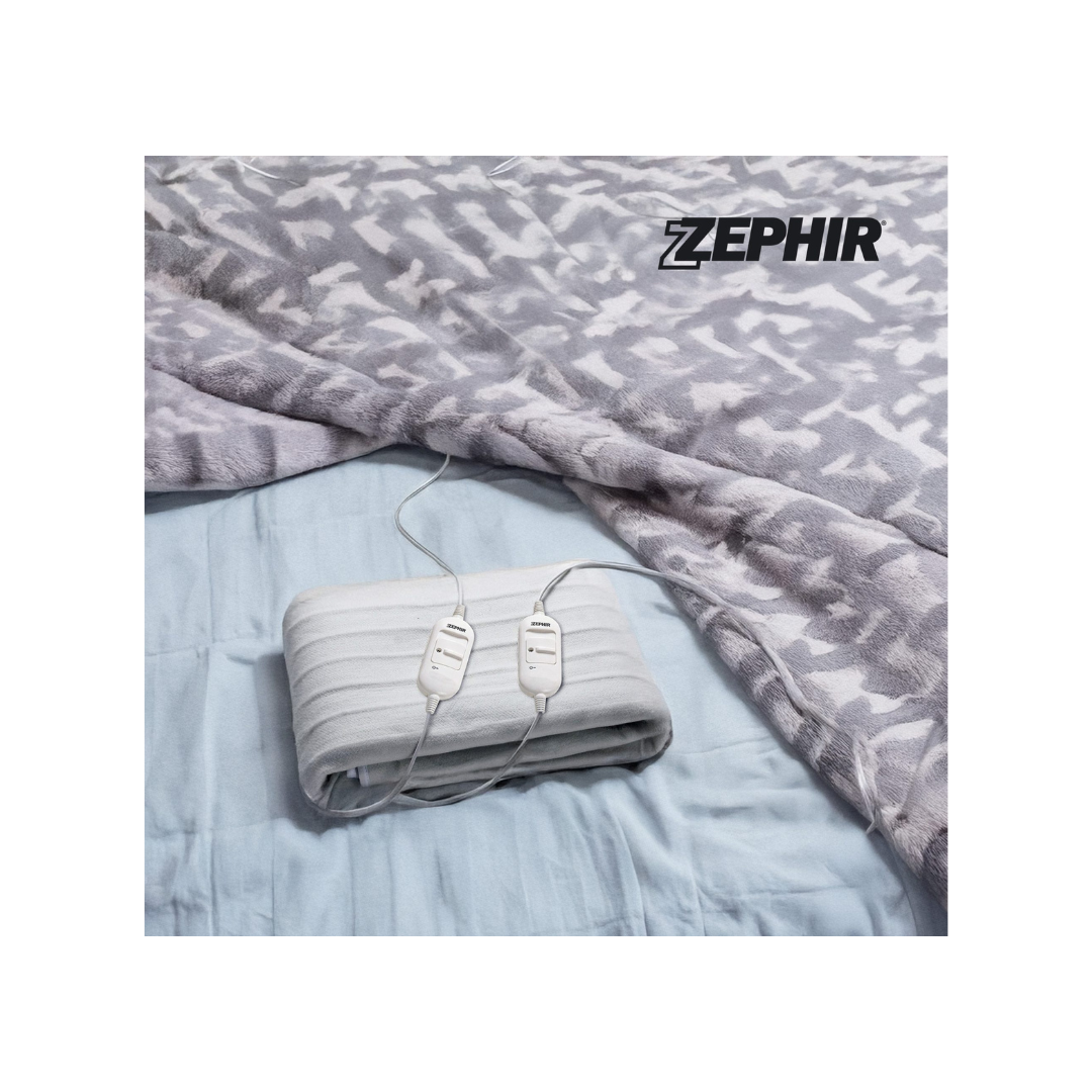 Zephir ZTD202 – Termocoperta Elettrica 2 piazze in Poliestere 120 W, 2 Livelli, Lavabile