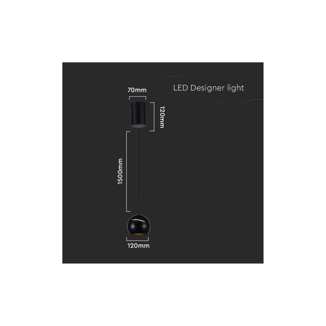 Lampadario LED a Sospensione V‑TAC 8,5 W 3000 K – Forma di Coppa in Metallo Ø180mm (Cod. 7998)