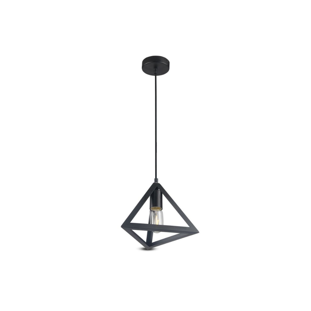 Lampadario LED a Sospensione V‑TAC “Piramide” Nero Opaco – Mod. 3832
