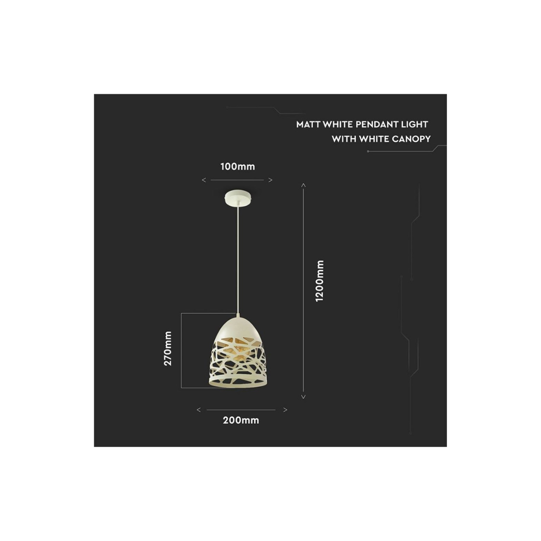 Lampadario LED a Campana in Metallo Satinato bianco 3823 Vtac