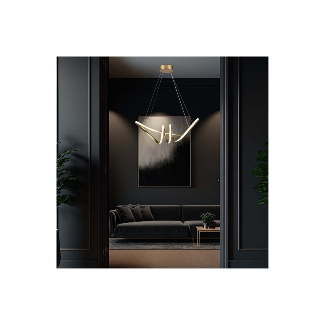 Lampadario LED a Sospensione V-TAC 24 W 3000 K – Finitura Oro (Cod. 8011)