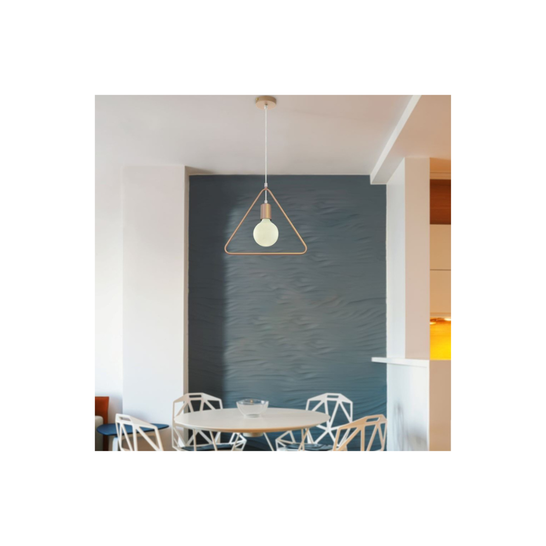 Lampadario a Sospensione V‑TAC Triangolare Metallo Champagne – Mod. 3837 (VT‑7321)