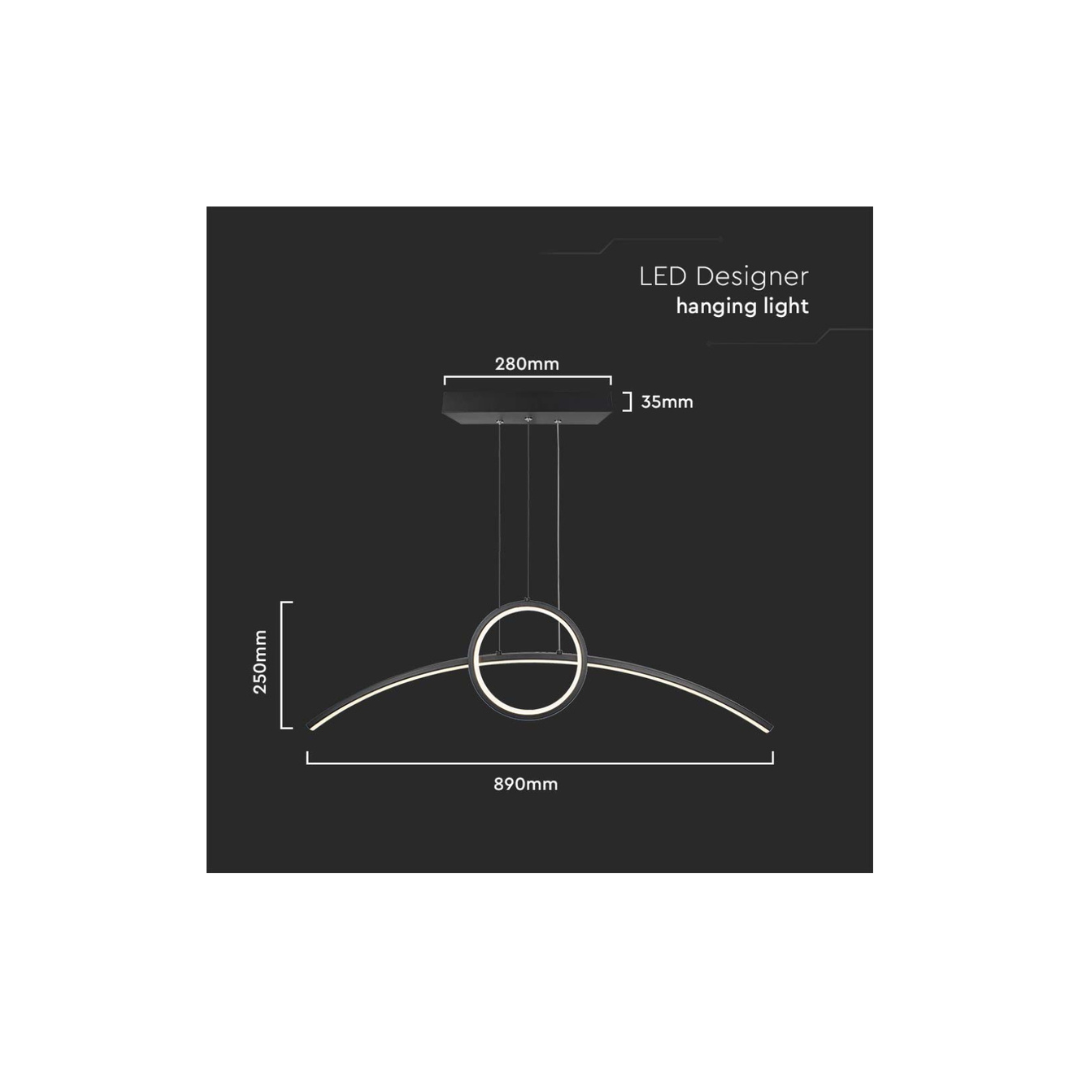 Lampadario LED a Sospensione V‑TAC 30 W Luce 4000K – Nero SKU 6933