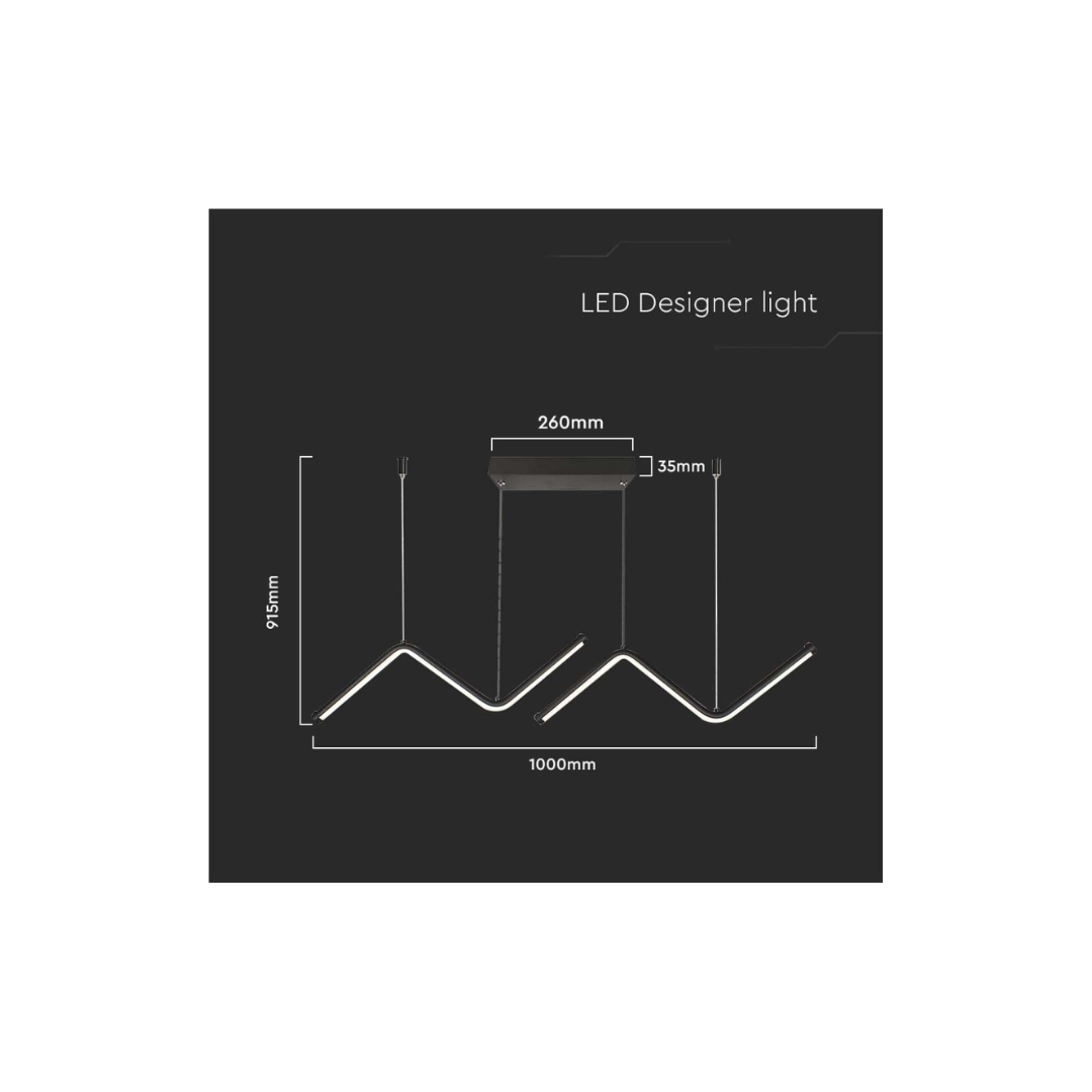 Lampadario LED a Sospensione V-TAC 12 W 4000 K – Nero SKU 6937