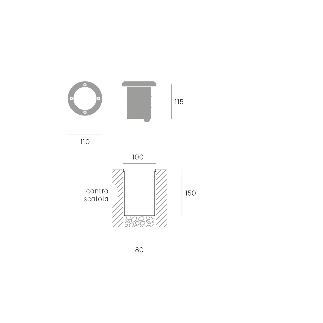Lampada segnapasso SOVIL ROUTE in alluminio GU10 829/09