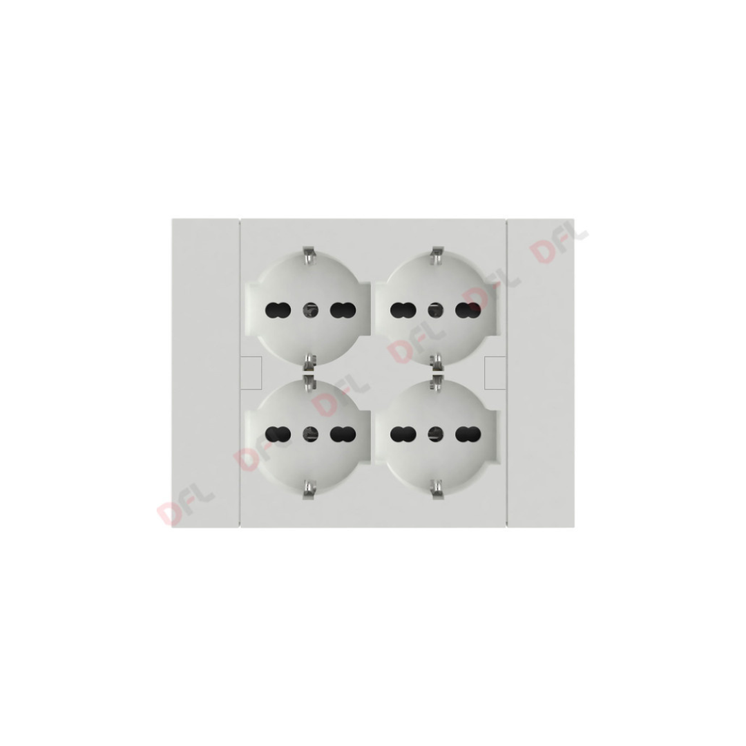 Multipresa da Parete Electraline 2x2P + 2P+T 16A – Mod. 22105