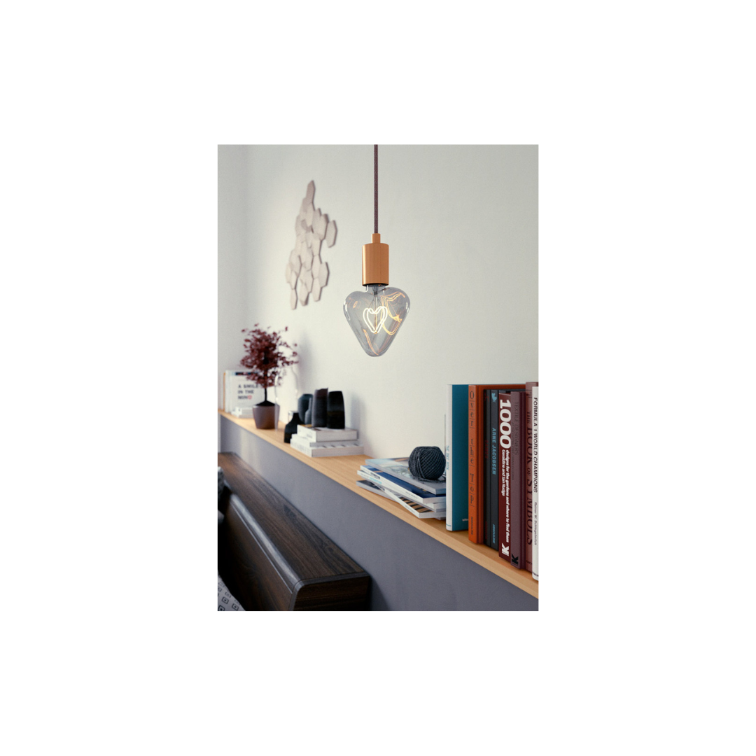 Lampadina LED Vintage Heart Smoky Grey E27 700184.0DA – Design Cuore in Vetro Fumé