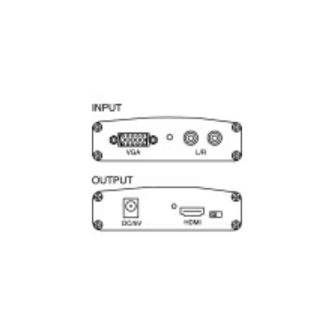 ELCART Converter VGA + Audio → HDMI Art. 42/12360-00 – Ingresso VGA 15-pin + jack audio 3,5mm → uscita HDMI 1080p