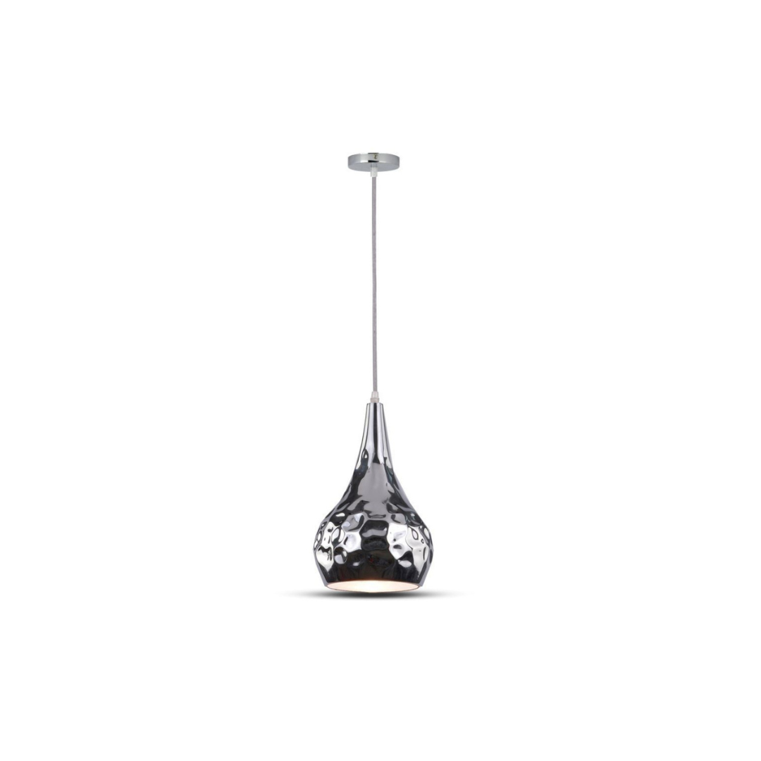 V-TAC Lampadario a Goccia in Metallo Cromato a Specchio con Attacco E27 Max 60W – Design Moderno