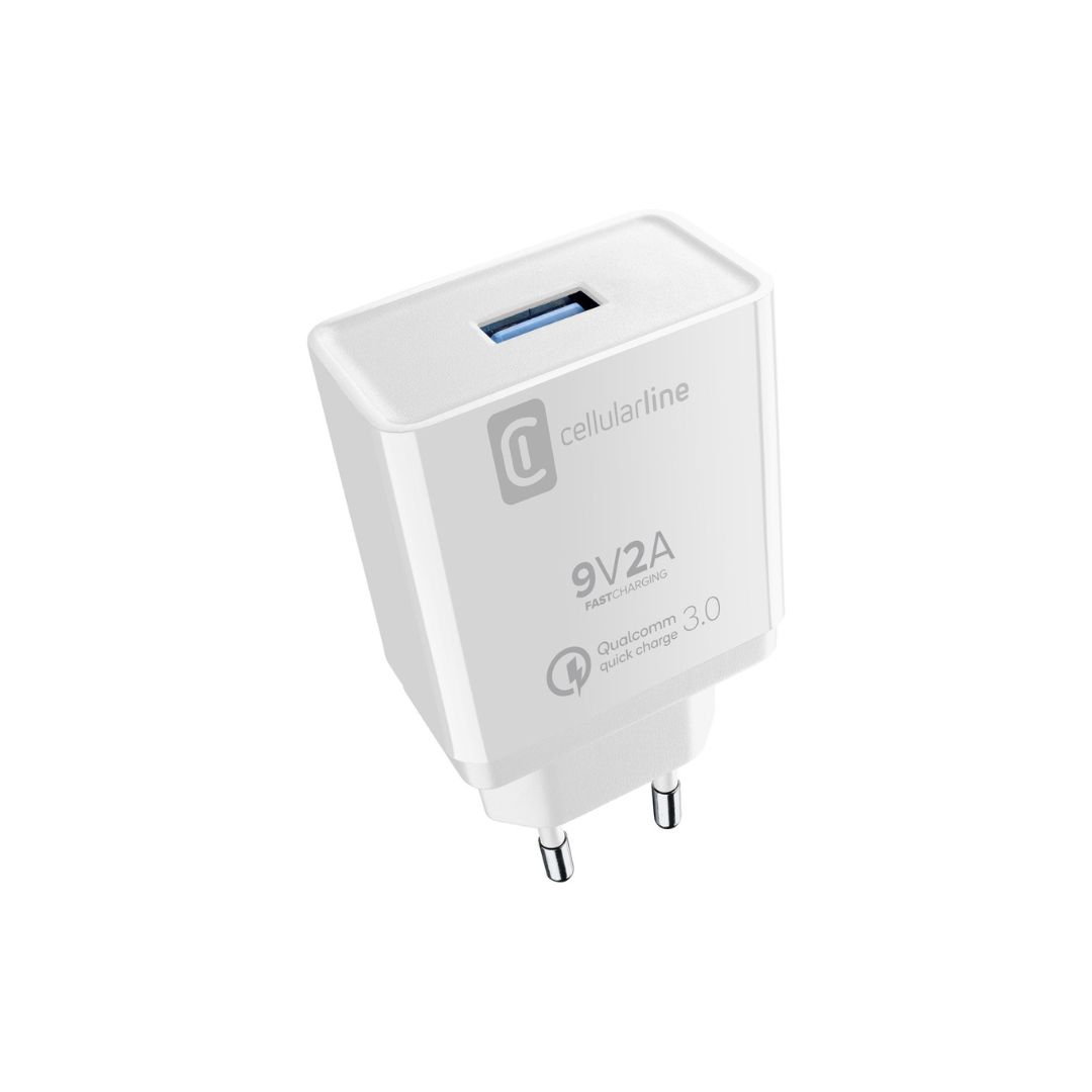 Caricatore USB 18W ACHHUUSBQCK – Compatibile Huawei, Xiaomi, Wiko, Asus-CELLULARLINE