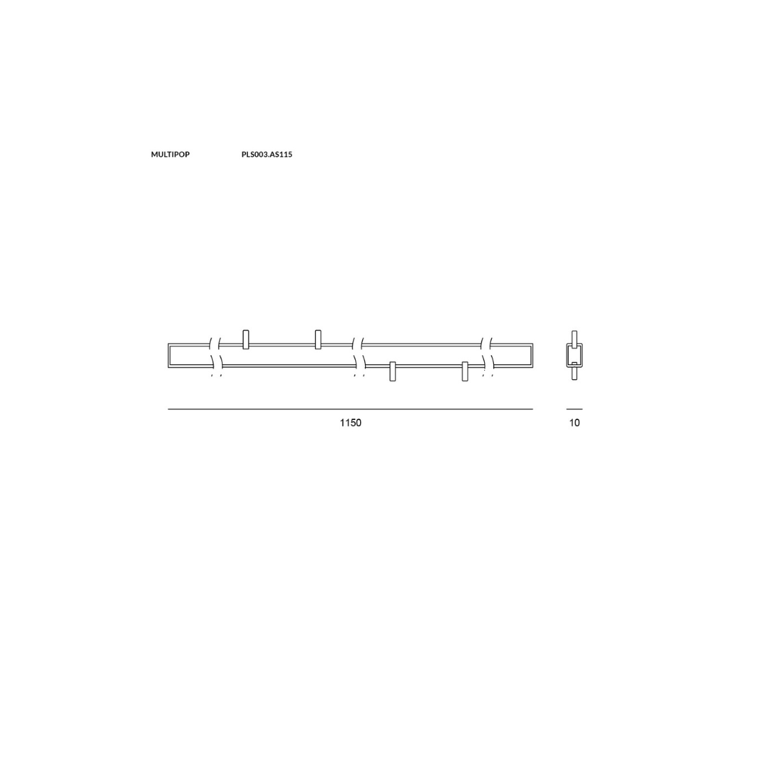 Asta Multipop 150 cm Nera – Vivida SKU PLS003.AS150.NE