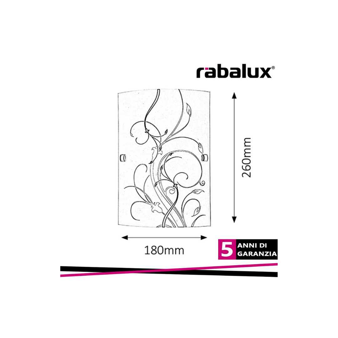 Applique da Parete ELINA 18x26 cm E27 Bianca e Nera – Rabalux 3691