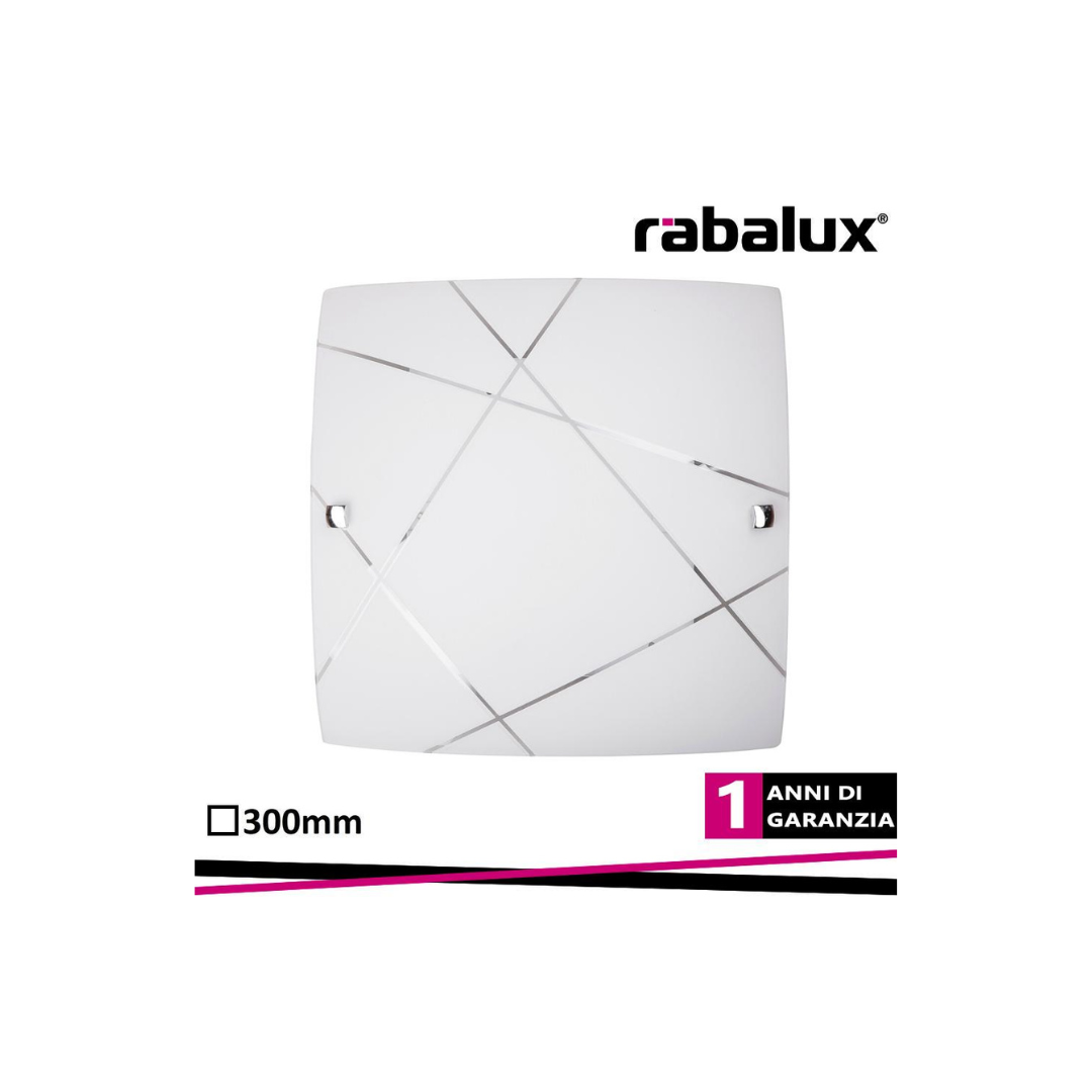 Plafoniera PHAEDRA 30x30 cm E27 Max 60W Vetro Bianco Decorato – Rabalux 3698