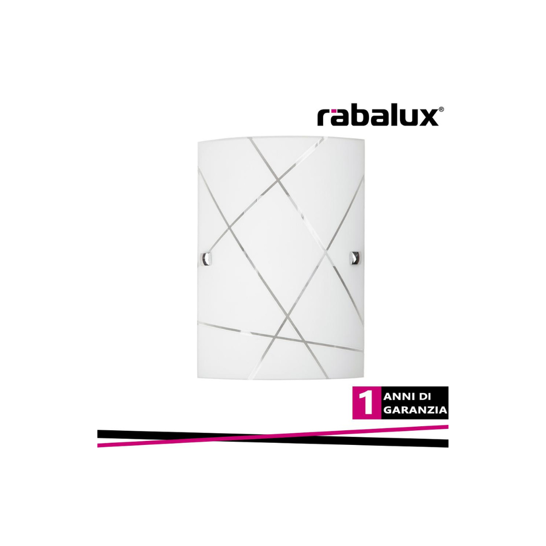 Applique da Parete PHAEDRA 18x26 cm E27 Max 60W Vetro Bianco Decorato – Rabalux 3697