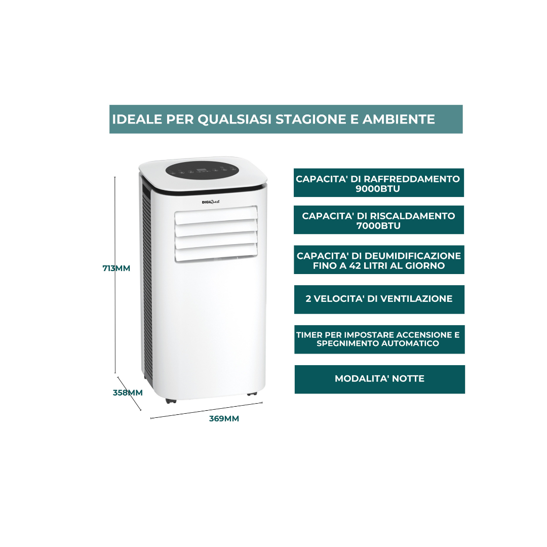 CLIMA PORTATILE COMODO 9000 BTU R290